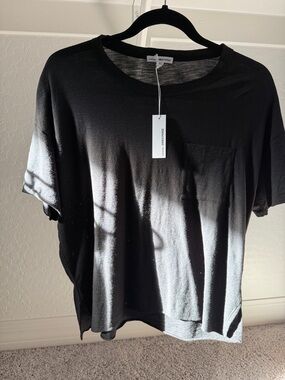 James Perse Black Short Sleeve Pocket Tee